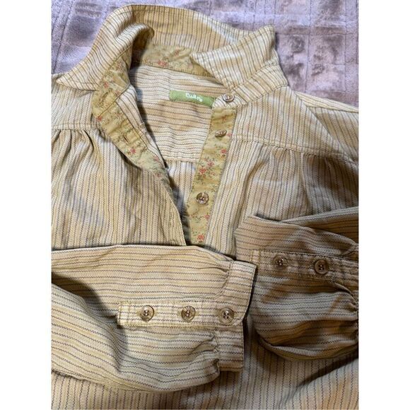 Pulp front yoke half button peridot henley top M - Picture 6 of 6